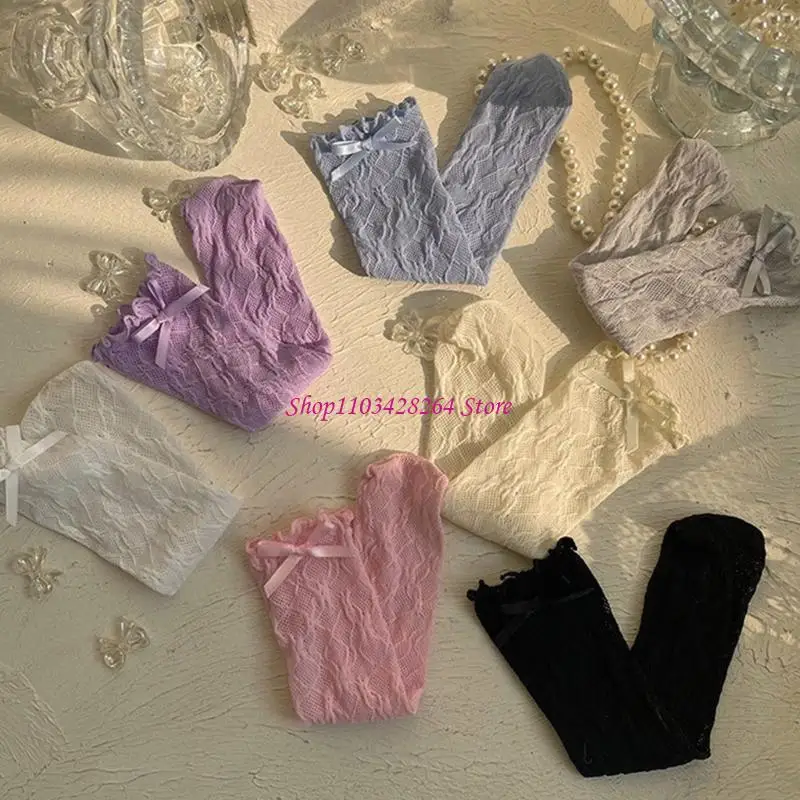 

Baby Knee High Socks Toddler Lace Mesh MidCalf Socks Children Summer Socks for Little Girls with Ruffle