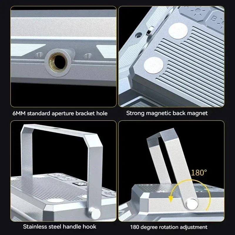 Super Powerful LED Camping Lamp Type-c Rechargeable Strong Magnetism Work Light Infinite Dimming Outdoor Camping Tent Lantern