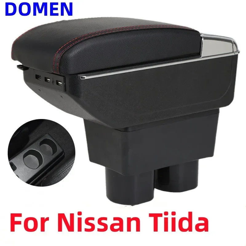 For Nissan Tiida C11 Armrest For Nissan Sylphy Versa Tiida Latio car Armrest box Interior USB Center Storage Box Accessories