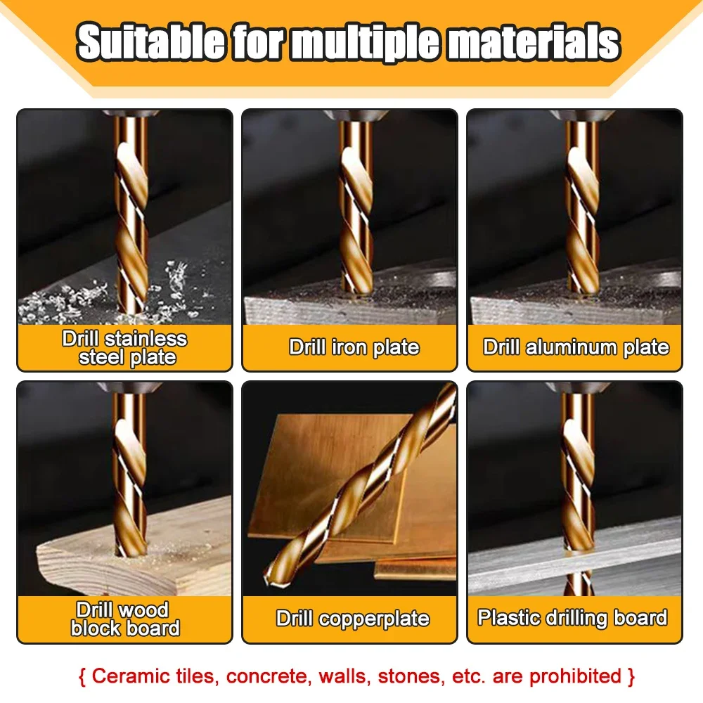 10/50Pcs High Speed Steel Twist Drill Bit Professional Titanium Coated Drill Bit Tools Quality Power Tools 1/1.5/2/2.5/3/3.5mm