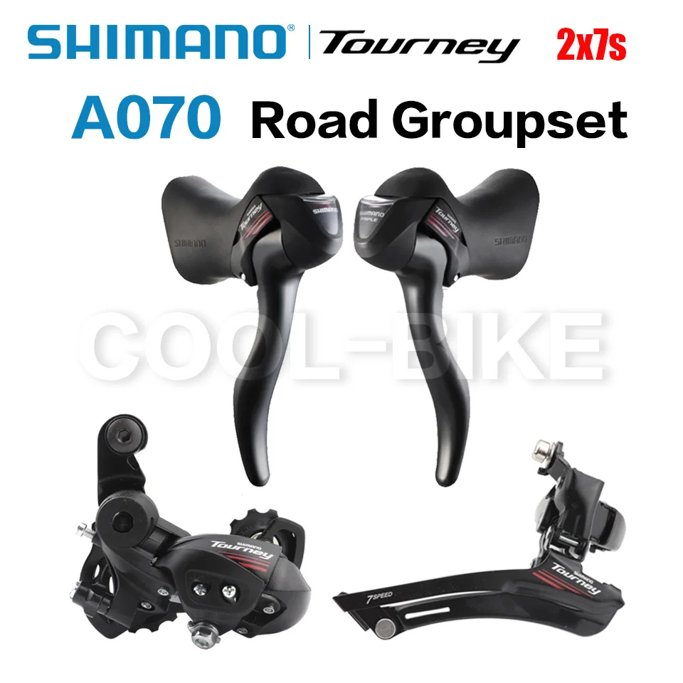 自転車用フロントおよびリアディレイラーとシフター,a070,2x7ギア