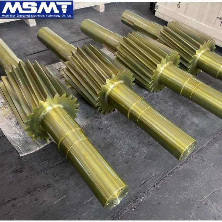 Custom Forging Drive Large Module Gear Shaft Transmission Large Carbon Steel Forged Helical Pinion Shaft