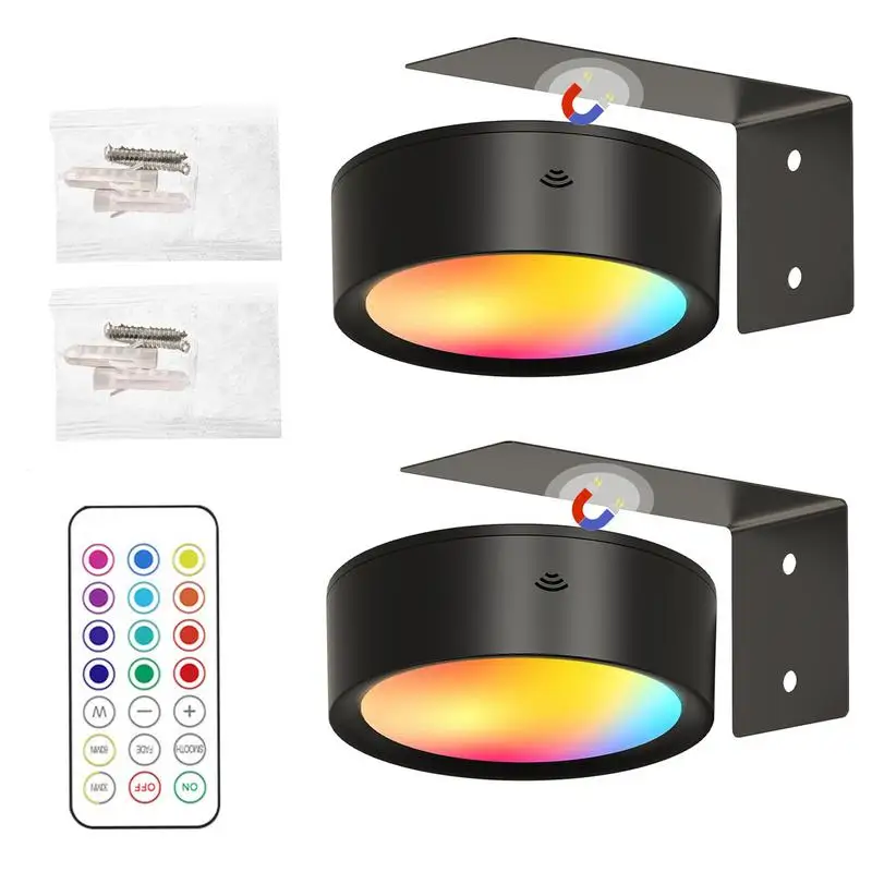 LED Magnetic Wall Sconce Lights Wall Mounted Lamp with Remote Control 13-Color RGB Painting Art Display Light Dimmable