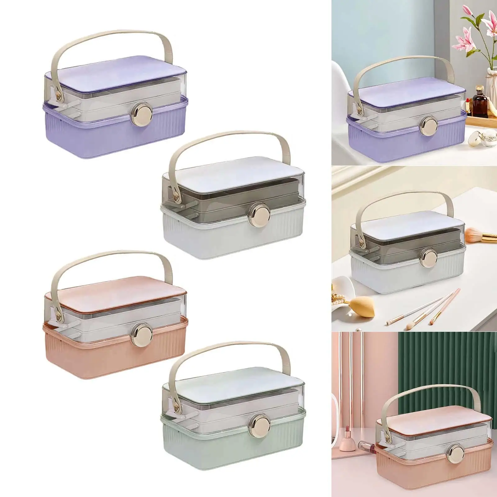 Makeup Train Case Portable Makeup Bag Gift Beauty Tool Multifunctional Beauty Cosmetic Box Vanity Case for Toiletry Cosmetics