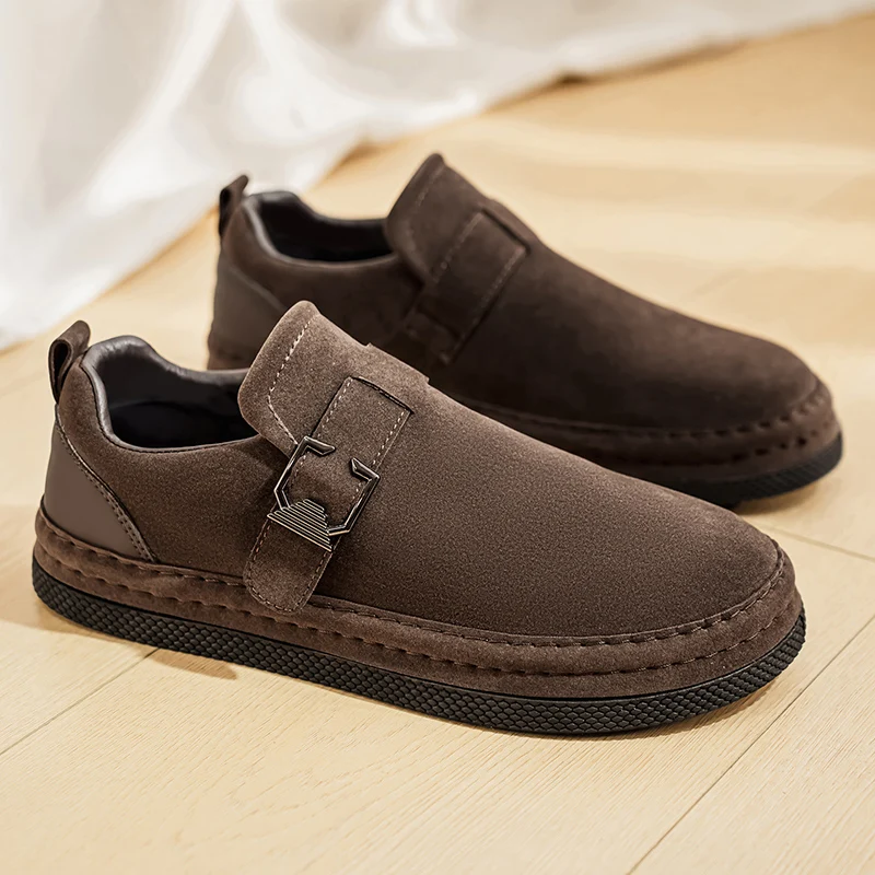 خريف جديد الكاكي أحذية رجالي عادية مريحة المنخفضة قطع الجلد المدبوغ المتسكعون رجل أحذية تزلج جولة رئيس منصة أحذية مصممين للرجل #2