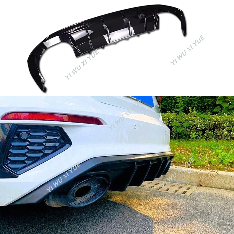 For Audi A3 S Line S3 Sedan 8Y 2020-2024 Saloon MAXTON Style Rear Lip Valance Body Kit Bumper Lip Rear Bumper Diffuser Lip