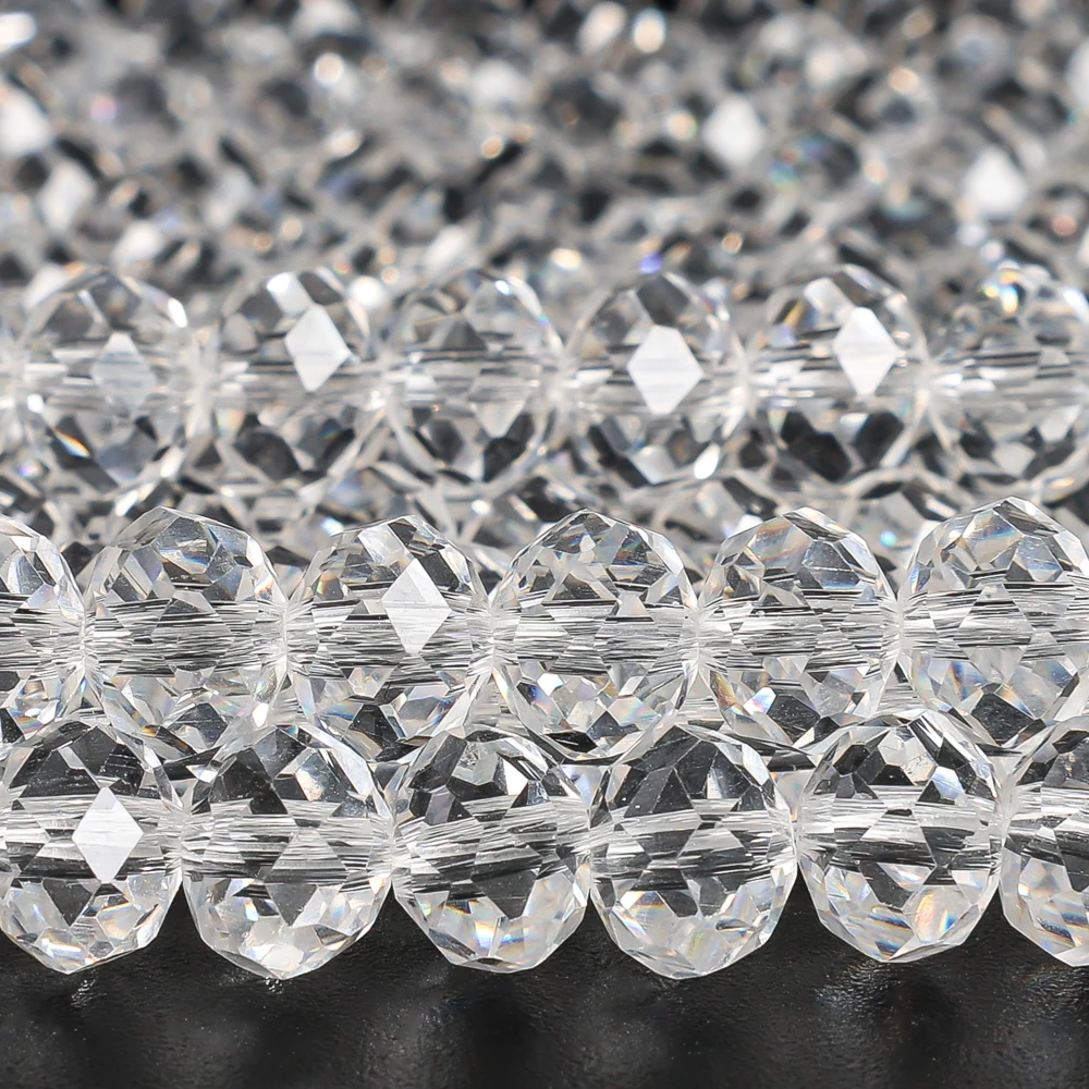 

4/6/8mm Faceted Round Crystal Beads Transparent Glass Bead Loose Spacer Bead for Jewerly Making DIY Bracelet Necklace