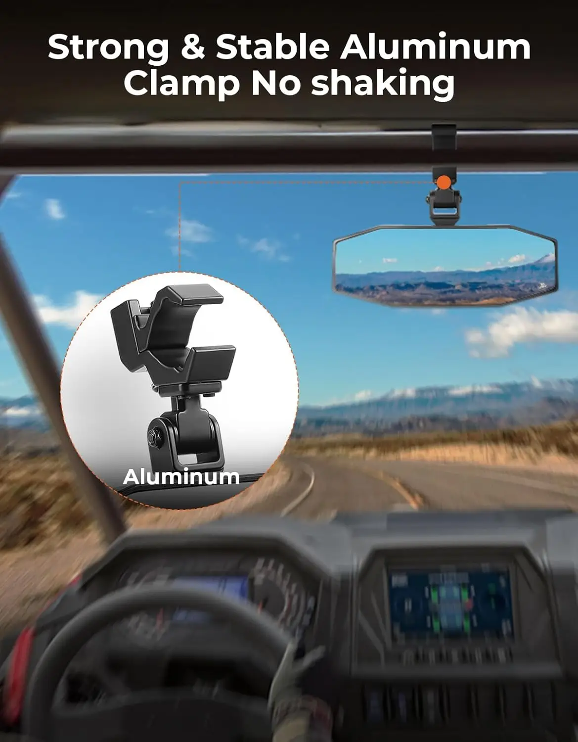 Espejo Retrovisor Universal UTV 360 °   Espejos de ángulo ajustables aptos para roll Cage de 1,5 "-2" compatibles con Polaris RZR 1000 XP