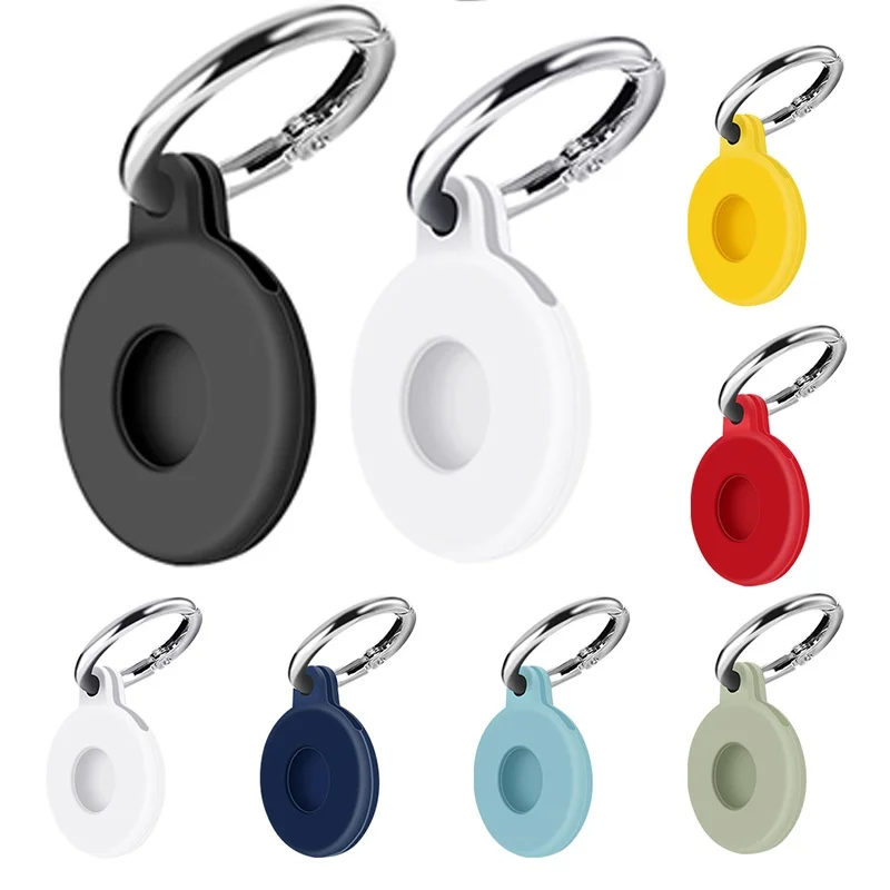 

Silicone Cover For Apple AirTags Durable Anti-Scratch Protective Skin Case With Anti-Losing Hook Accessorise Compatible Airtag