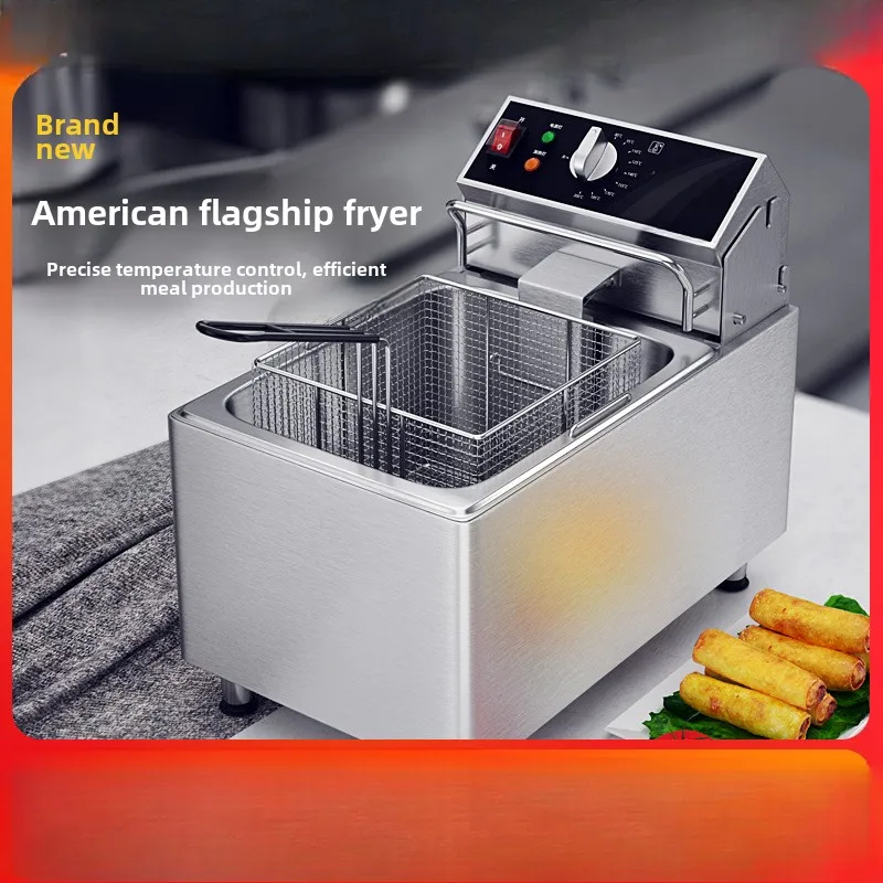 Freidora americana pequeña comercial, equipo para brochetas, puesto, máquina especial para pollo frito, patatas fritas y snacks