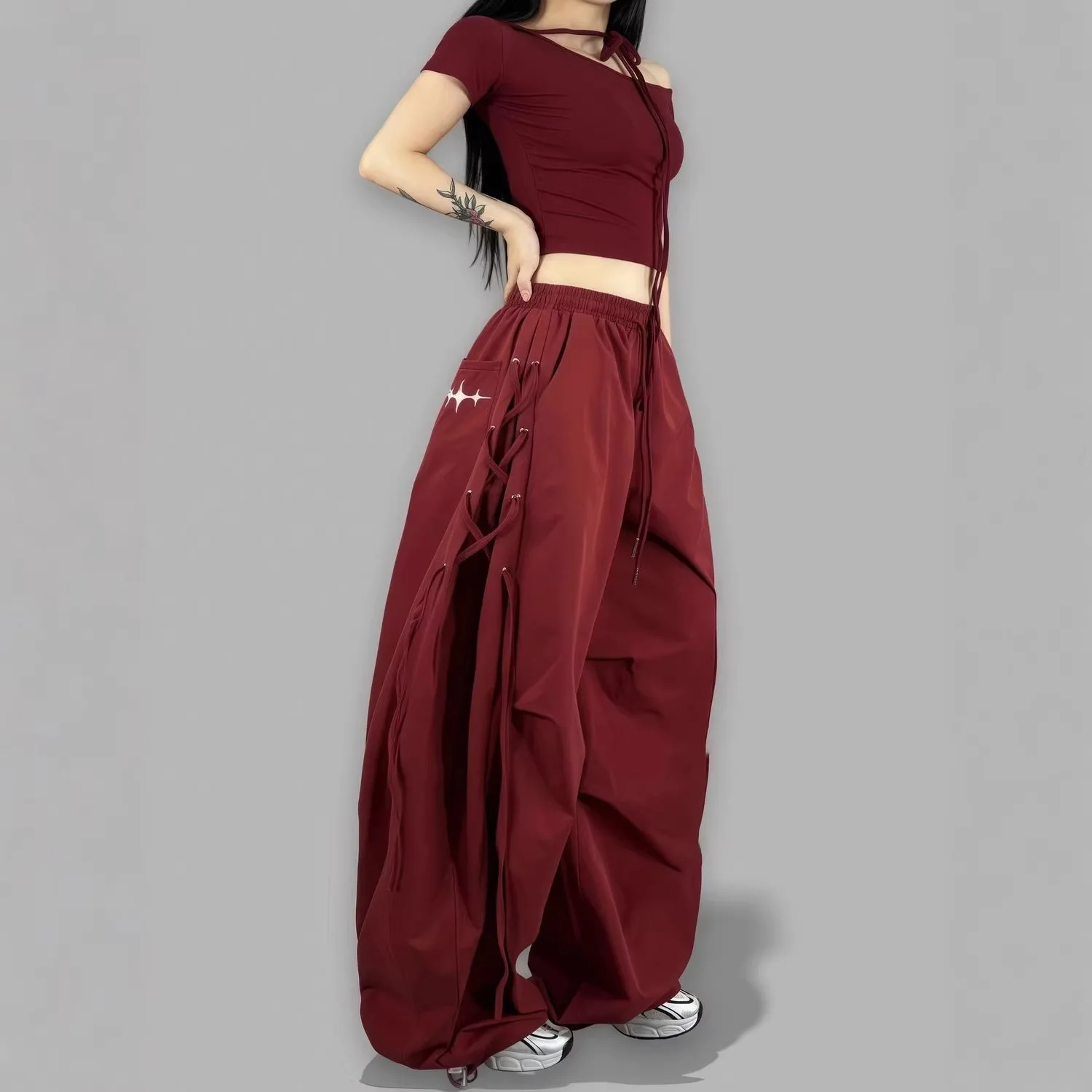 Casual Sports Pants 2026 Summer Age Reducing Work Pants Loose Women's Wide Leg Pants