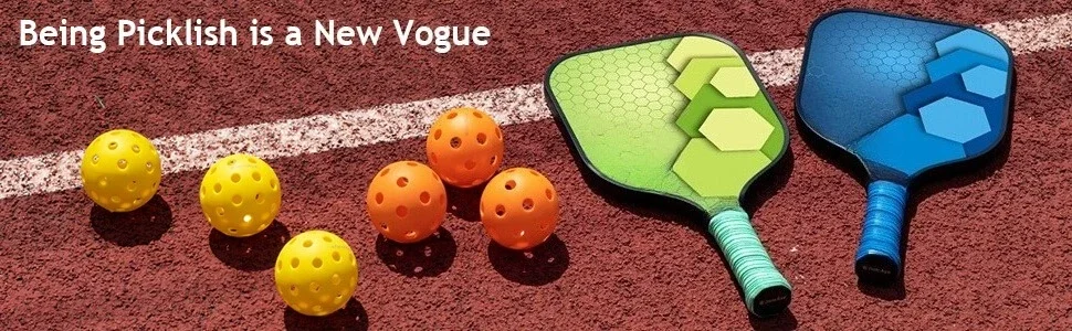 Pickleball Set of 4 with 4 Paddles and Indoor Outdoor Balls