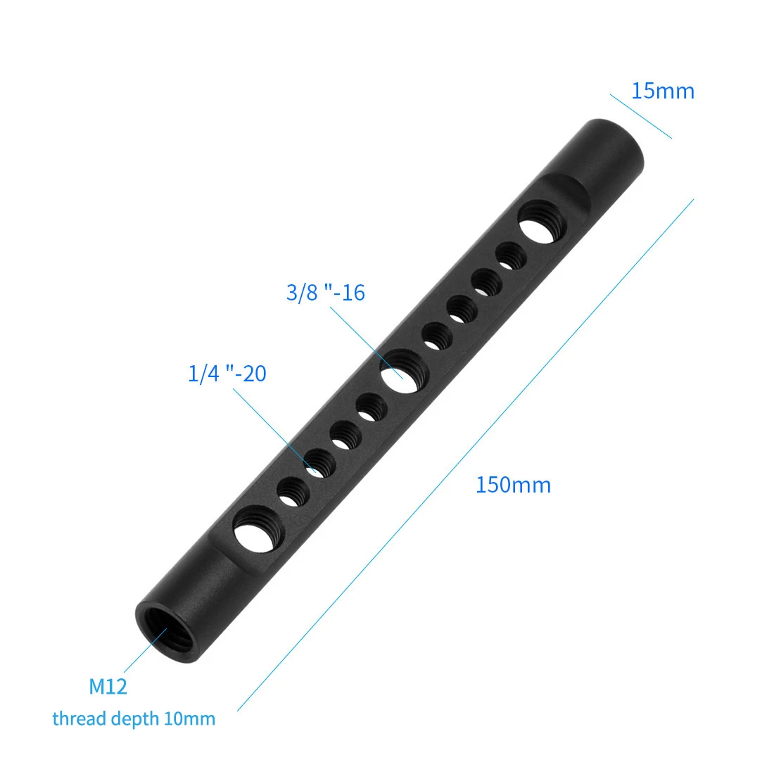 DSLR-Kamera Rig 15 mm Käsestangenhalterung 1/4 Zoll 3/8 Zoll Schraubenlöcher Schulterstangen System Schienenlicht Mikrofonhalter Magic Arm Ständerhalterung – Detail 1