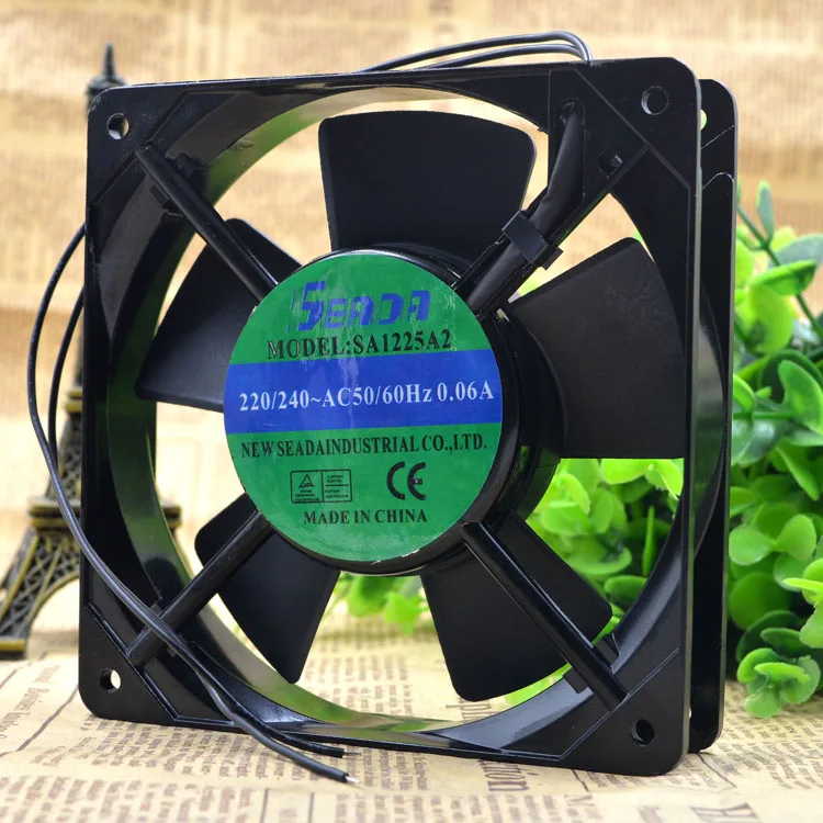 Taiwan SEADA 220V SA1225A2 AC 12025 12CM cooling fan, solid crystal machine fan 120*120*25MM