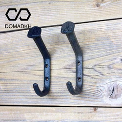 Cast Iron Railroad Spike Hooks Decorative Wood Wall Hooks Unique Coat Racks Mudroom Towel Racks Bathrobe Jacket Backpack Hooks