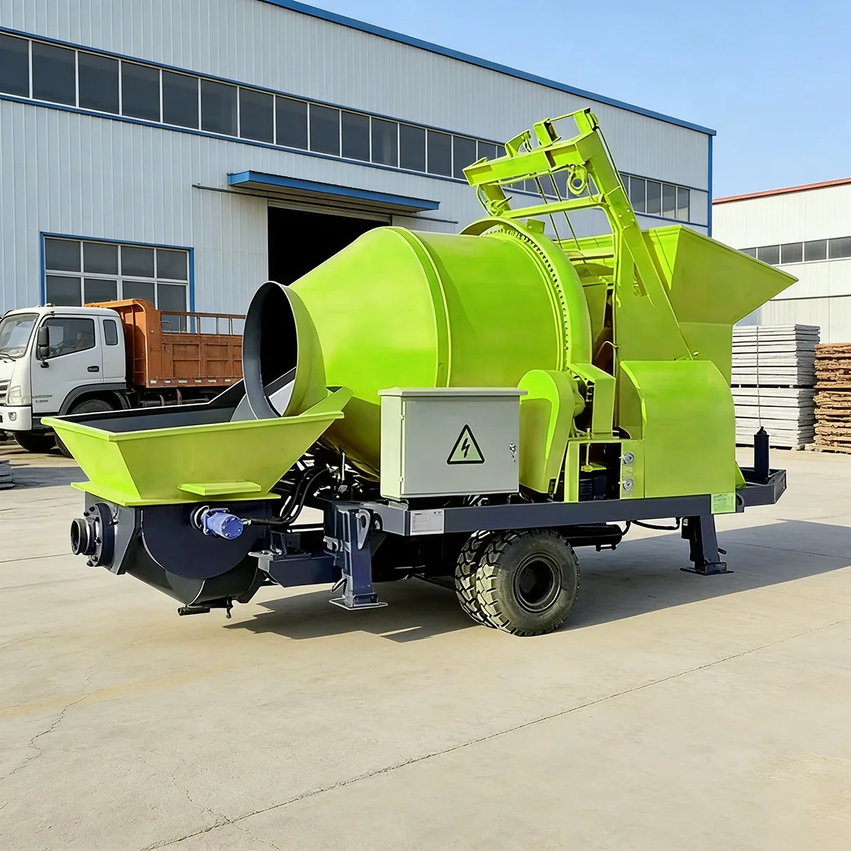 Mobile Portable Cement Mixer With Pump Diesel Engine Driven Mini Concrete Pump Mixer For Rural Construction Use