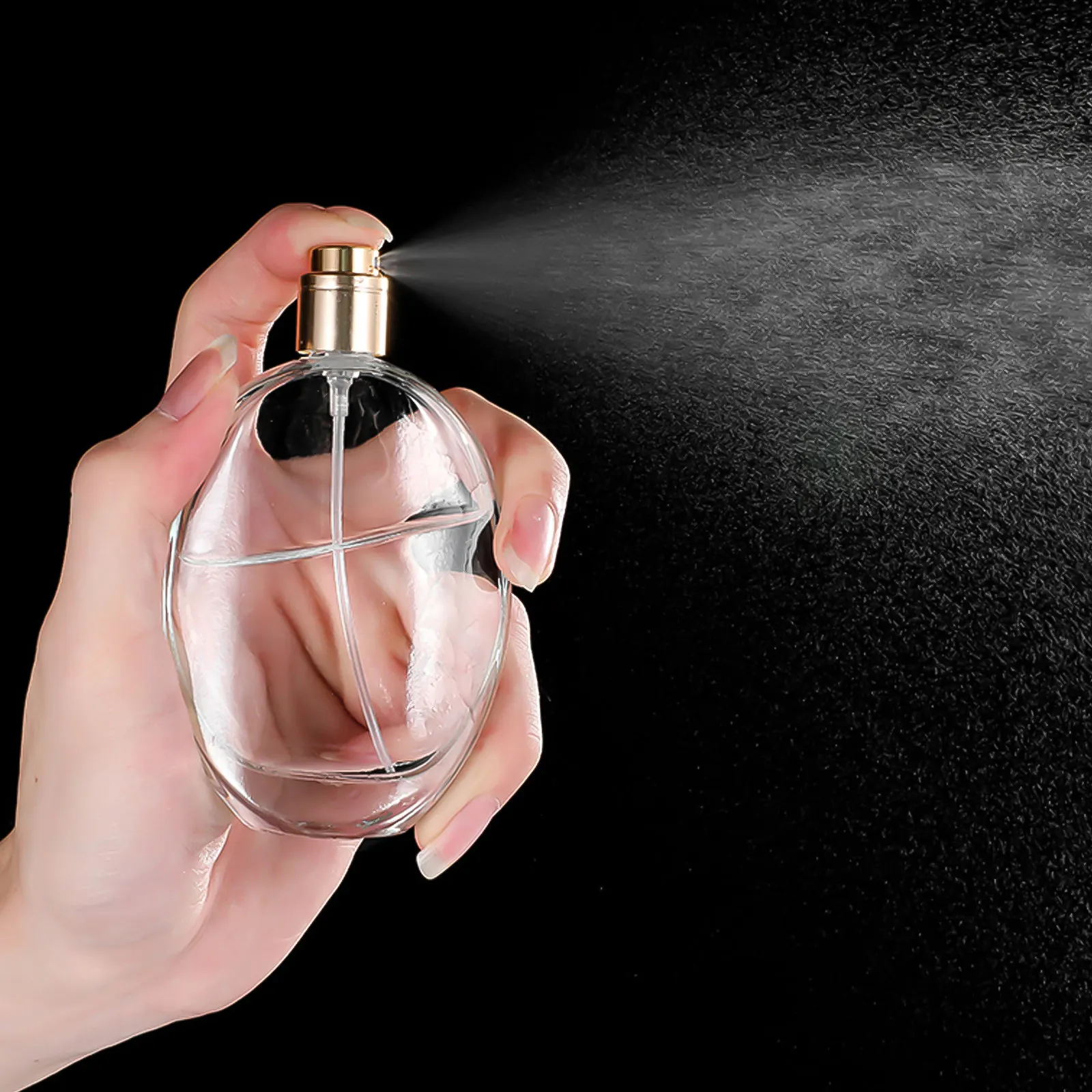 1Pcs Bottle Glass Perfume Container Elegant Clear Atomizer for Essential Oils Diffuser Storage Organizer