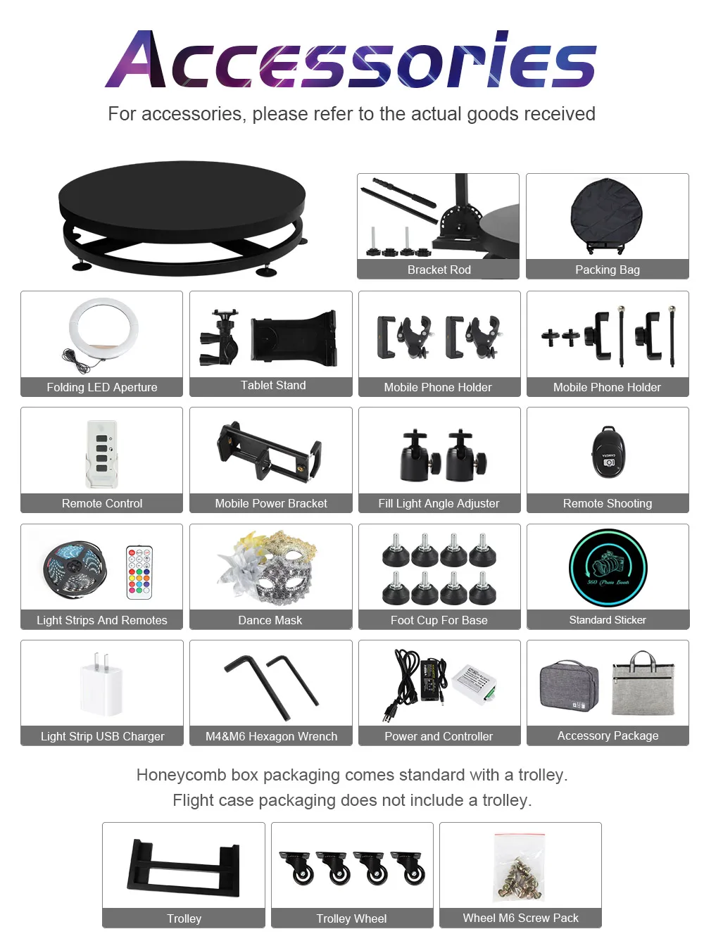 Flight Case Light Weight Vidro Tipo LED Photo Booth, automático, casamento, festa, espelho, 360, novo design