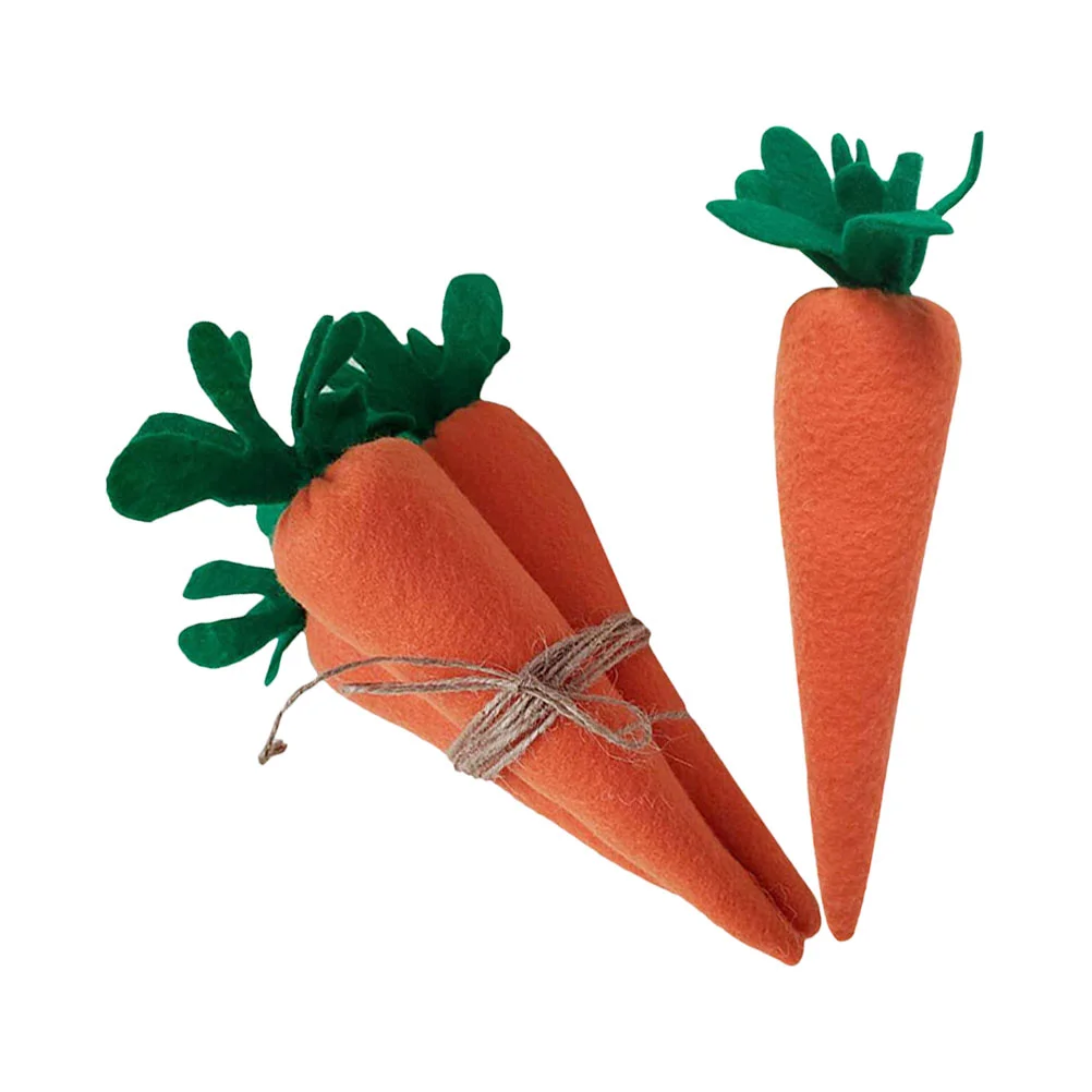 4 Pcs Artificial Carrot Decor Easter Festival nament Fabric Statue Toy for Home Yard Garden Party Elegant Design Practical Use