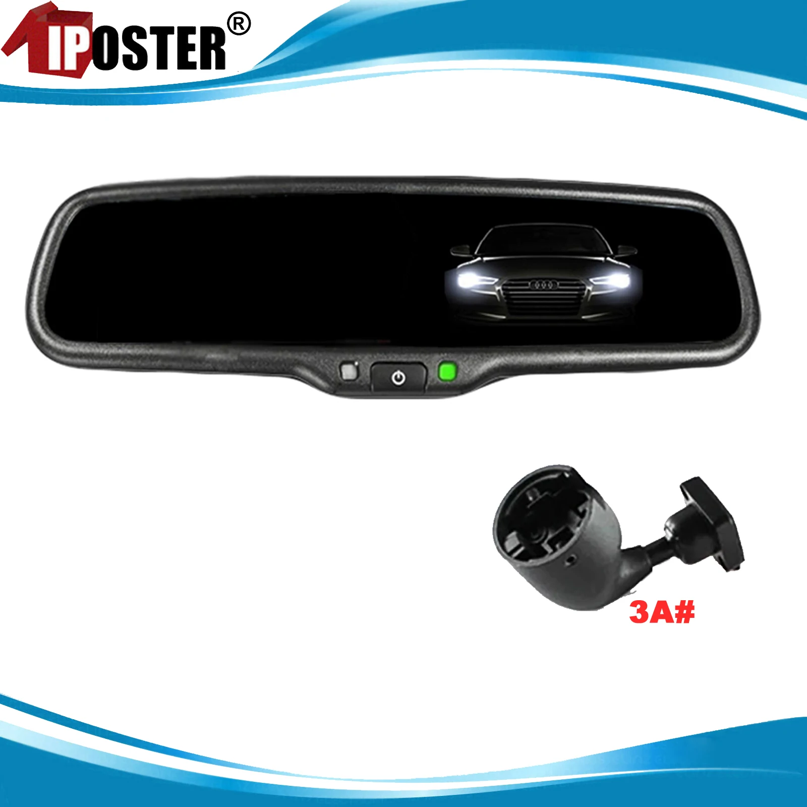 iPoster Electronics Auto Dimming Anti-glare Car Rear View Mirror No3 Bracket For Volkswagen Porsche Reventon