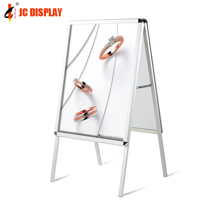 customized.Slide-in Folding A-Frame Poster Sign Plastic Poster Boards Sandwich Board with Carry Handle