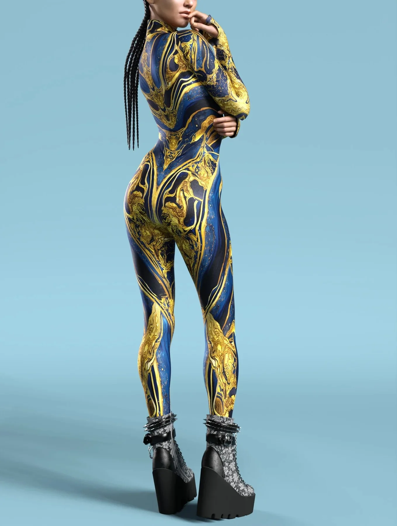 Damen Herren Muskel-Mensch Wüste Dazzle in Sieben Farben 3D-Druck Verkleidungs-Jumpsuit Halloween-Party Cosplay-Kostüme Outfit – Detail 27
