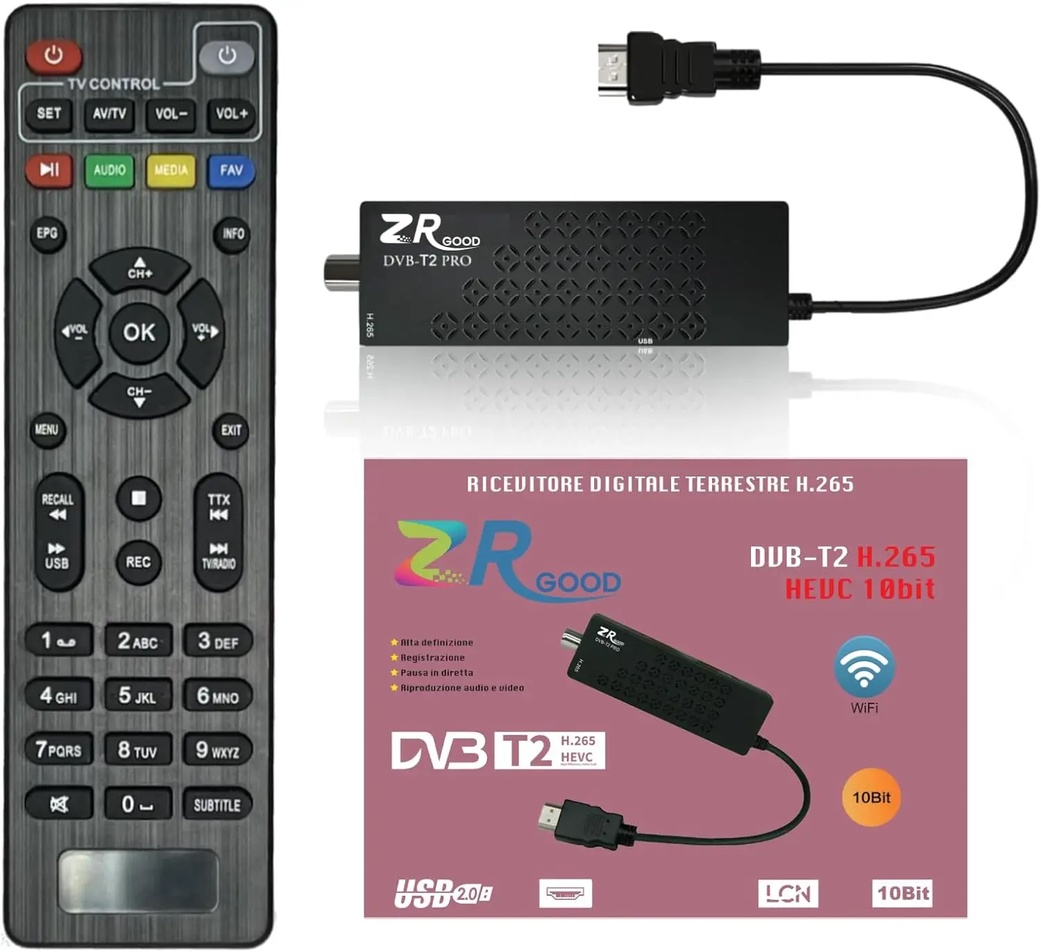 

TDT HD decoder TDT HD HDMI tuner DVB T2 H265 HD decoder TDT HD euroconnector Full HD 1080p support WiFi IR remote Control 2 in 1 Dolby PVR LCN