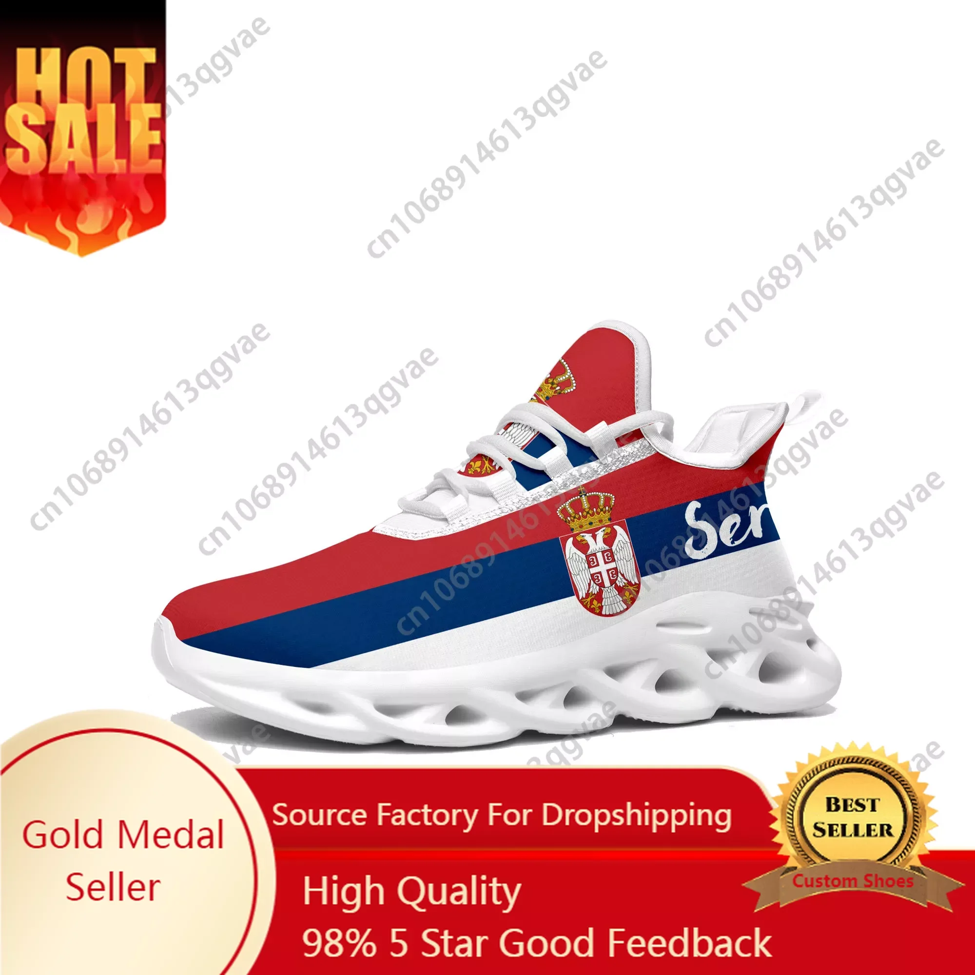 

Serbian Flag Flats Sneakers Mens Womens Aaron Sports Running Sneaker Lace Up Mesh Footwear Serbia Tailor-made Shoe White