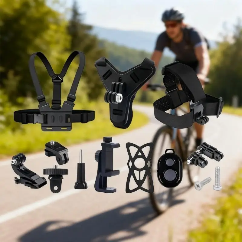 Pack of 14 Fast Release Accessories with Mounts Consistent Action Cameras 77JC