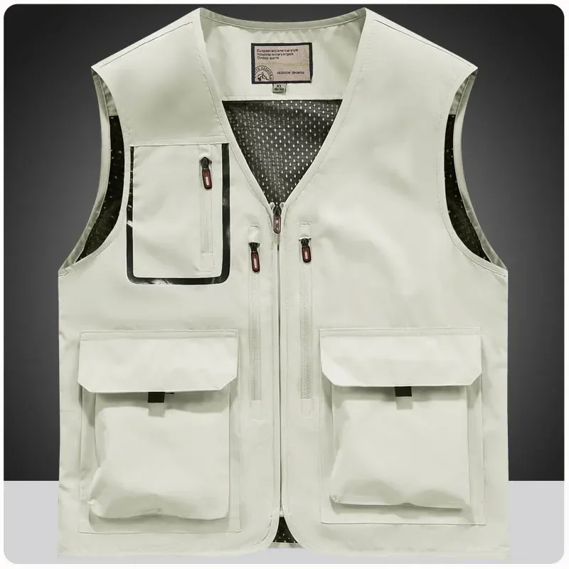 Men Summer Outdoor Work Safari Fishing Travel Photo Hiking Vest With Pockets Gym Jogging Running Sport Sleeveless Mesh Waistcoat