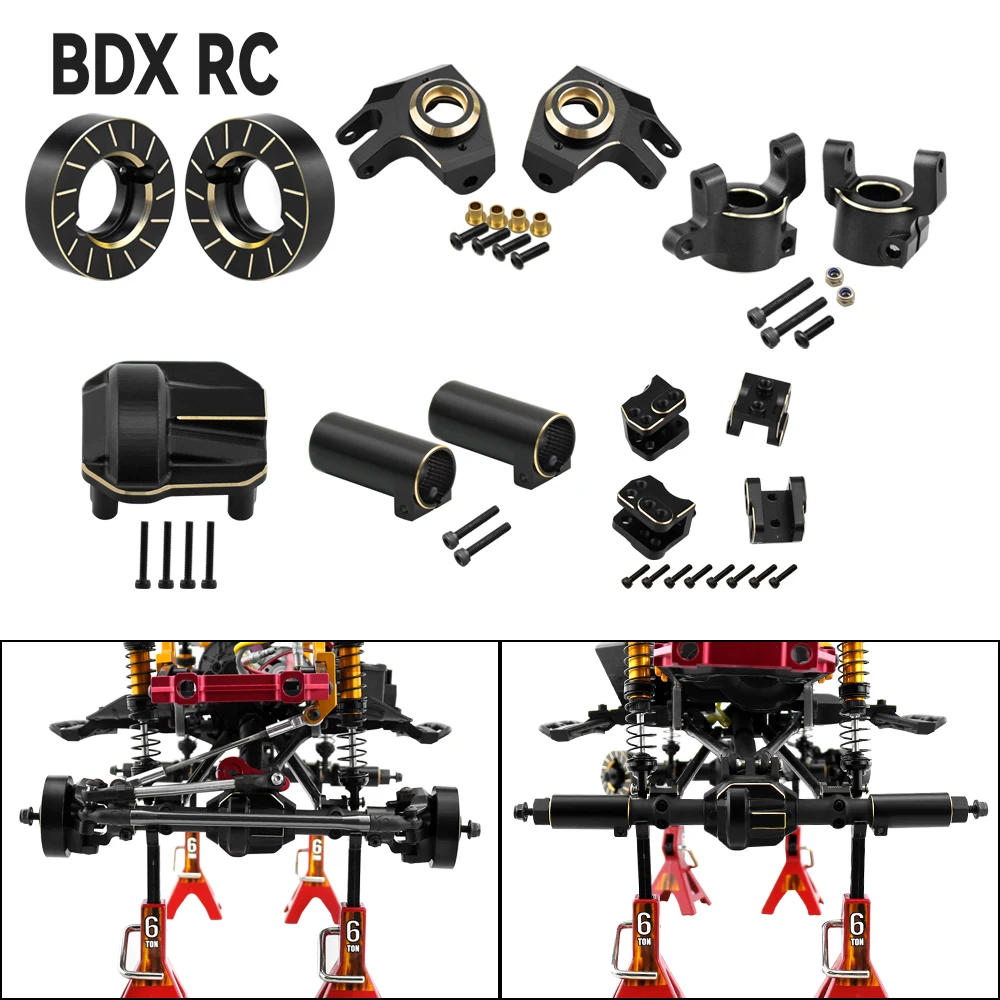 SCX10 II AR44 czarna mosiężna pokrywa mechanizmu różnicowego zwrotnice przeciwwaga dla 1/10 AXIAL 90046 90047 części zamienne