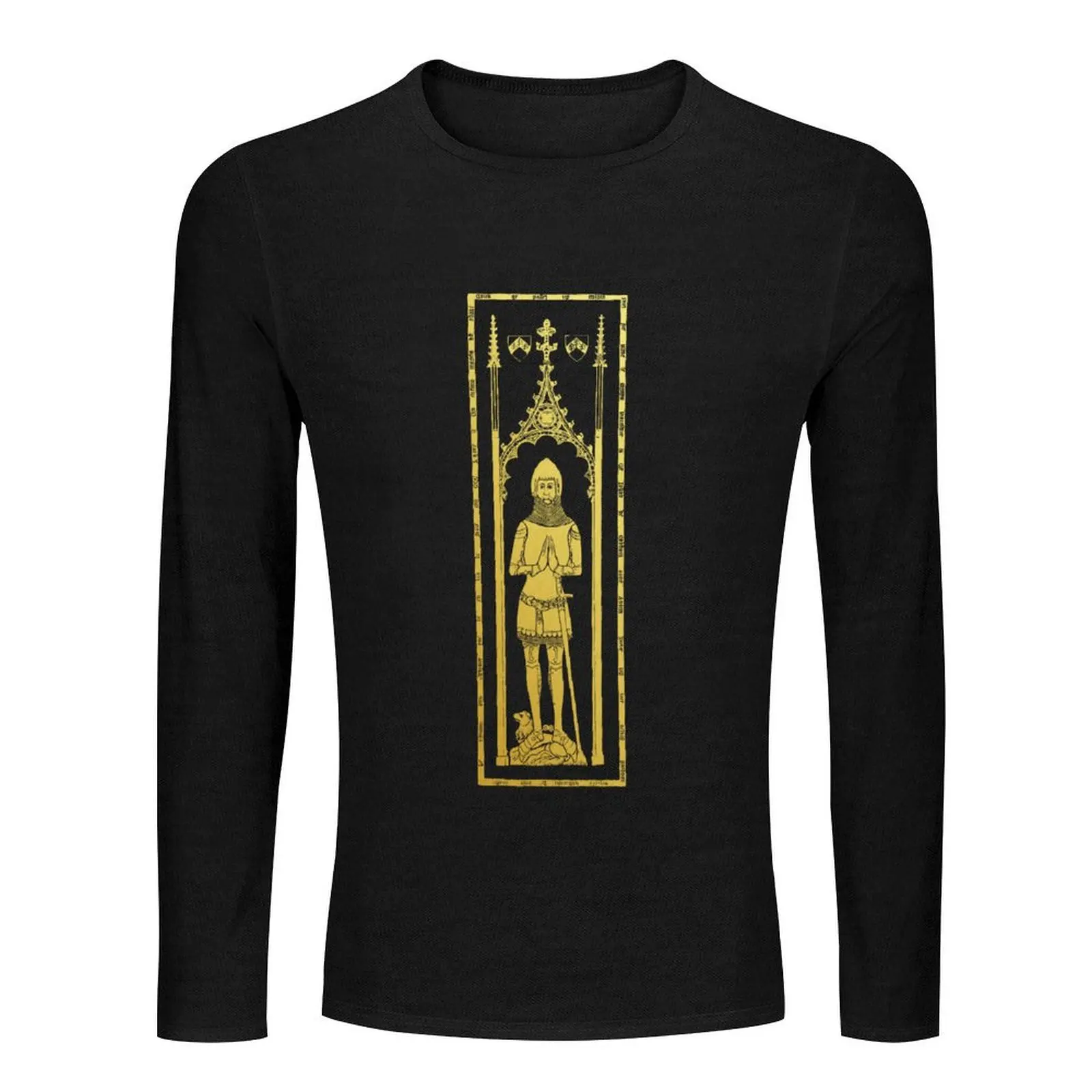 Medieval Tomb Brass Rubbing John De Cobham 2nd Baron Cobham Died1355 Long T-Shirt graphics t shirt men t shirt