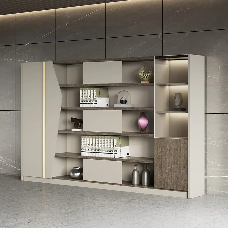 Luxury Wooded Filing Cabinet Display Open Large Nordic Space Office Cupboards Tall Storage Meuble De Rangement Modular Furniture