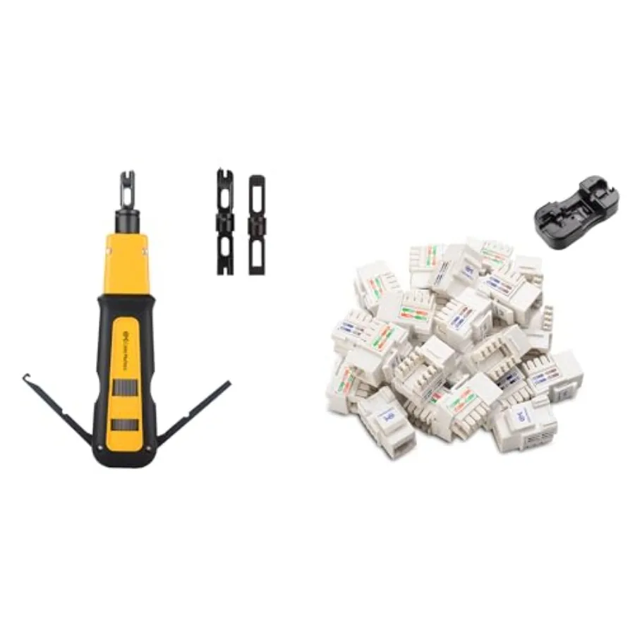 

# Инструмент для обжима кабелей 1 Cable Matters Punch Down Tool # 2 кабельных разъема Keystone Cat6 (10 Гбит/с) [сертифицировано UL], упаковка 25 шт.