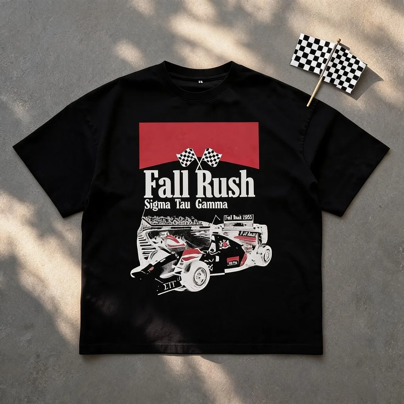 Men's Fashion Hip-Hop Letter Racing Graphic Print Short Sleeve T-Shirt