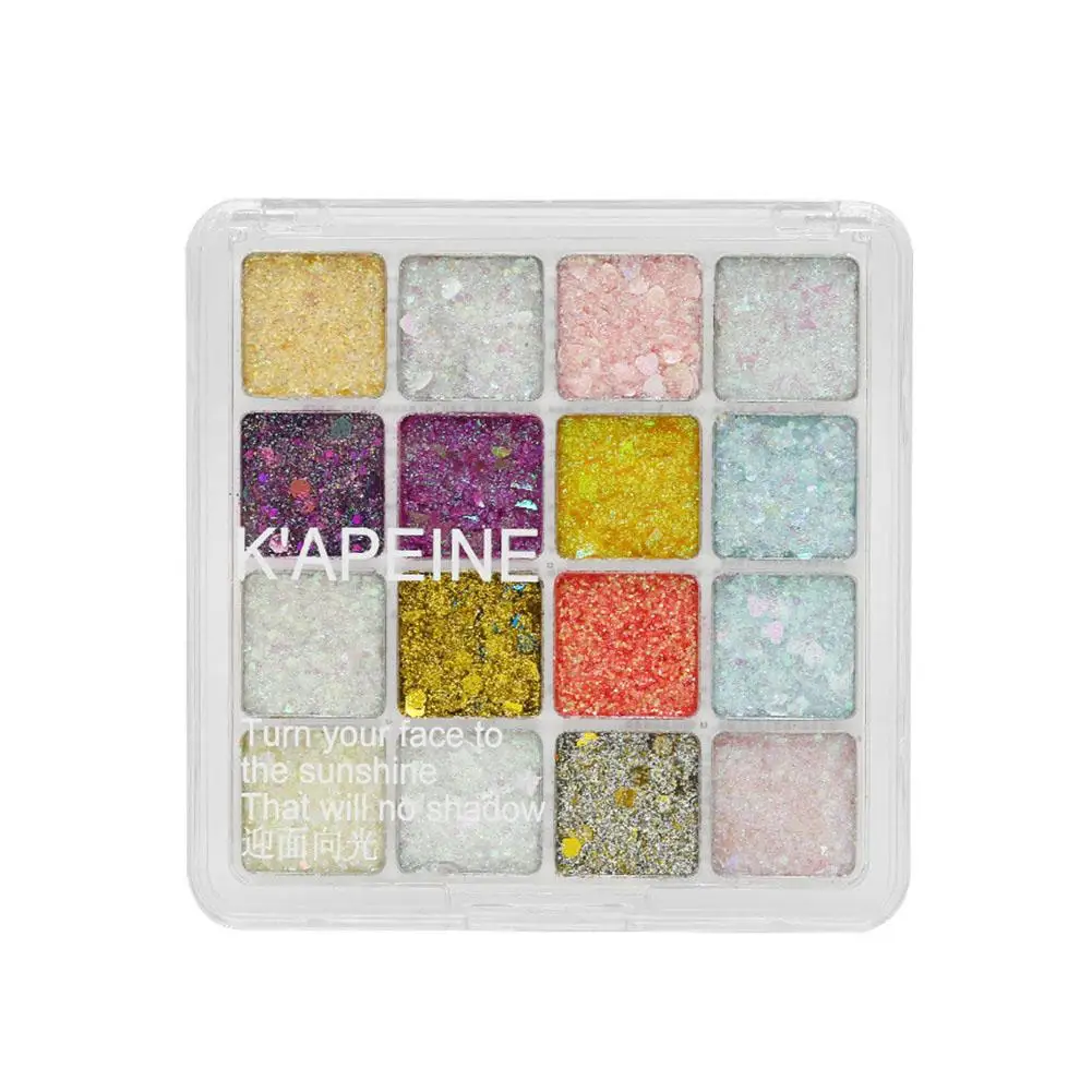 16/25Colors Glitter Eyeshadow Palette Shimmer Multicolor Mermaid Sparkle Face Body Sequin Makeup Party Finish Makeup Stage T5I8