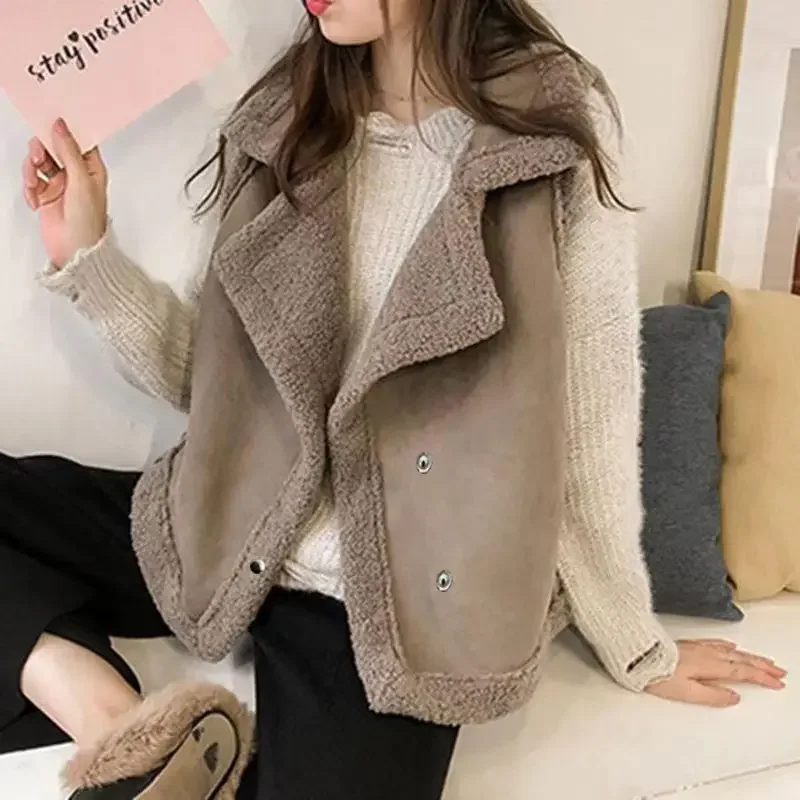 Loose Waistcoat Woman Splicing Autumn Elegant Cheap Classic Fleece Vest for Women Winter Clothing Clothes Fashion 2024 Warm Cold