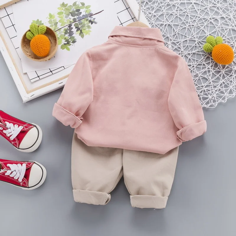 New Spring Autumn Baby Girl Clothes Suit Children Outfits Boys Cotton Shirt Pants 2Pcs/Set Toddler Casual Costume Kids Tracksuit