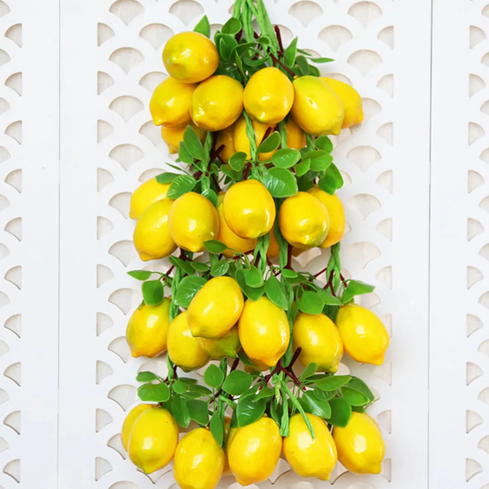 

3 Pcs Simulated Lemon String Decorative Fruit Models for Home Office Photo Props Imitation Vegetables Sturdy