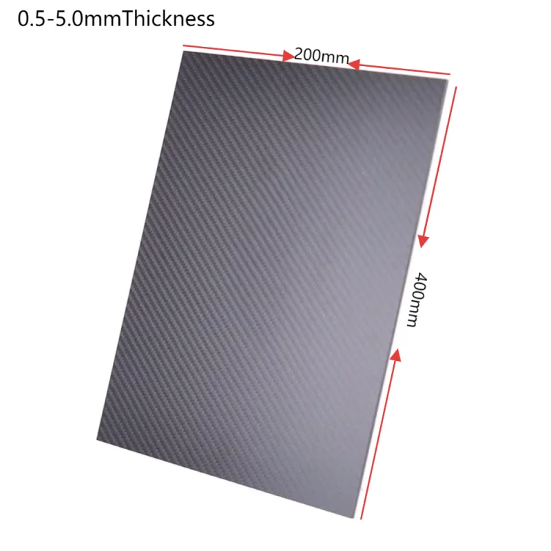 

200mm x 400mm (0.5 1 1.5 2 2.5 3 4 5) mm 3K carbon fiber board panel high composite hardness material panel