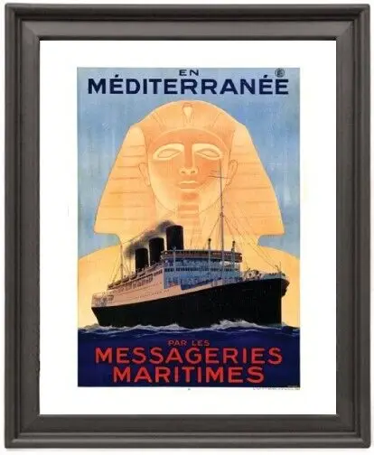 

Framed Poster Messageris Maritimes affiche - escal - Mediterranee Poster Photo Paper Print Picture Frame 16x12 inch