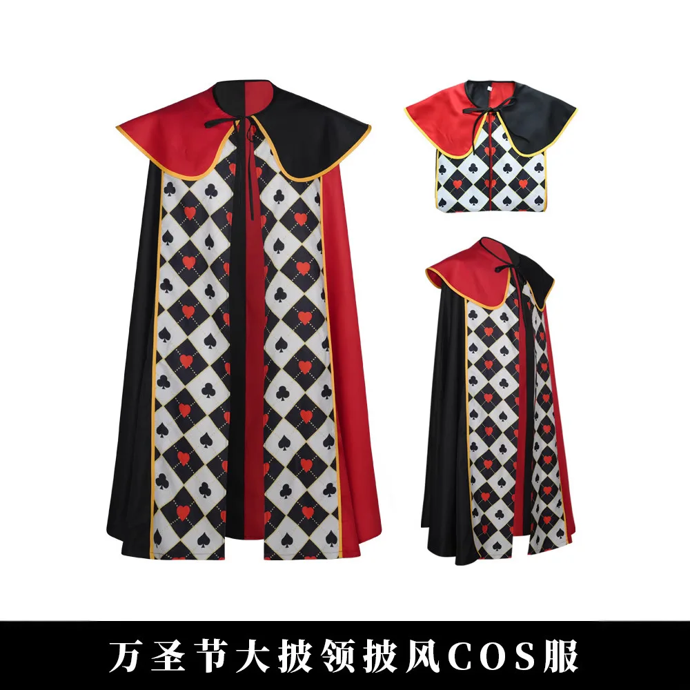 

Queen of Hearts Red Velvet Cape - Alice in Wonderland Cosplay Costume for Halloween & Stage Show