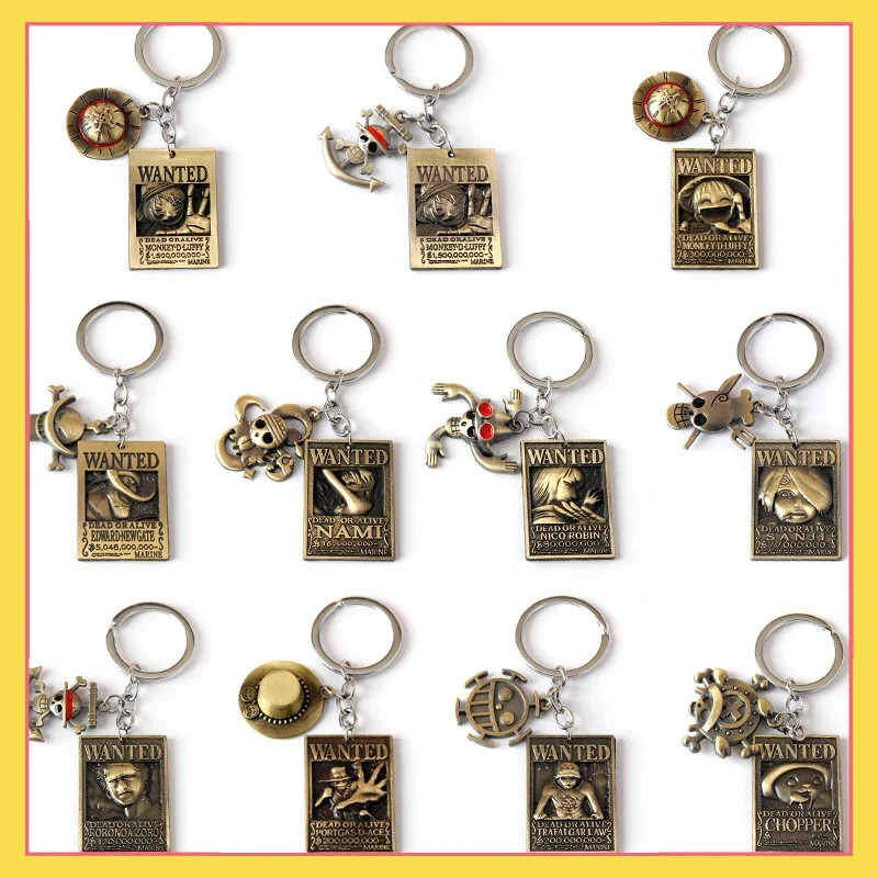 

Animation Peripherals One Piece Chopper Zoro Luffy Bounty Order Keychain Whitebeard Ace Alloy Pendant Collection Toys Best Gifts