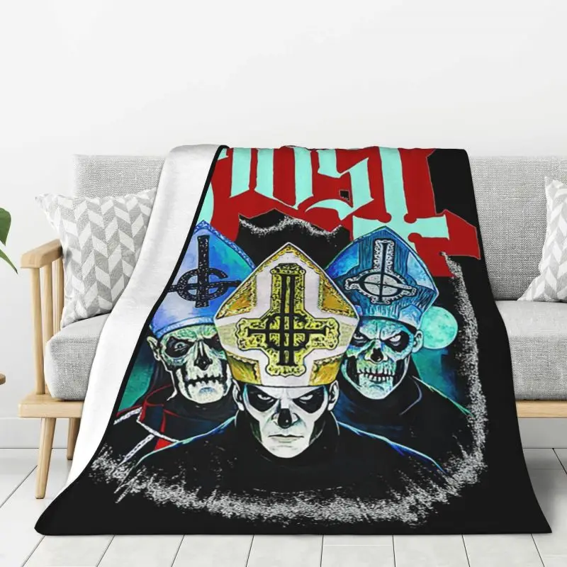 

Custom 3D Printed Ghost Impera Maestro Blankets Comfortable Soft Flannel Summer Heavy Metal Rock Band Throw Blanket for Sofa Bed