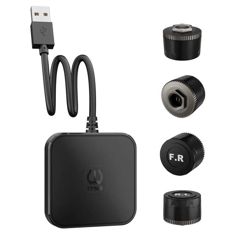 

【СОВЕРШЕННО НОВАЯ】USB TPMS система контроля давления в шинах с 4 внешними датчиками, беспроводная передача 0-116 фунтов на квадратный дюйм для автомобильного DVD на базе Android