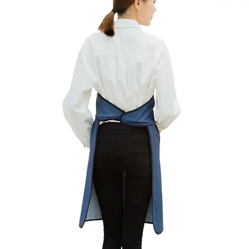 Automatische, nicht bindete, wasserdichte, ölbeständige, modische Schürze für den Heimgebrauch, technischer Stoff, Handdruck, Logo, koreanischer Stil, Haushaltswaren