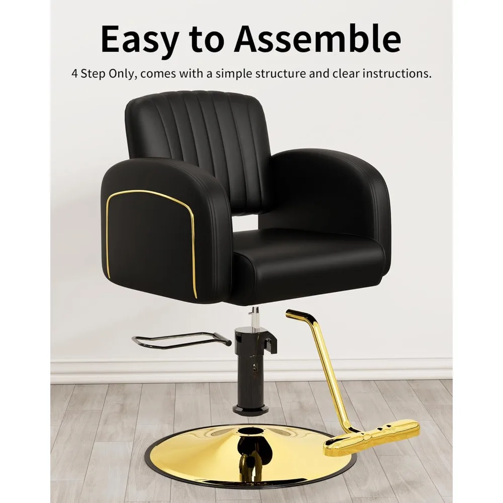 كرسي صالون وردي احترافي، كرسي مصمم مريح مع إسفنجات ممتازة، كراسي شعر عصرية مع 360 درجة ° دوار