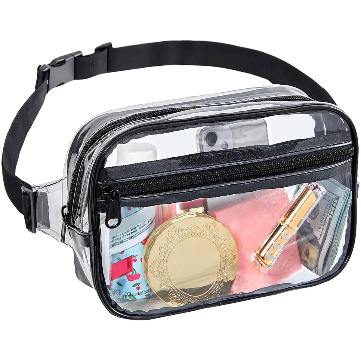 

Clear Fanny Pack Stadium Approved Clear Waist Pack Waterproof Belt Bag with Adjustable Strap Fashion Belt Bag for Concerts Sport