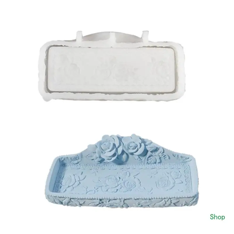 

Dropship Earring Dish Molds Rose Jewelry Plate Molds Silicone Texture for Dish