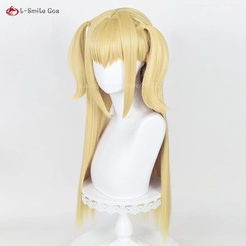 Anime Misa Amane Cosplay Pruiken Misamisa Cosplay 70Cm Lange Gouden Vrouwen Pruik Met Ketting Hittebestendig Synthetisch Haaraccessoire